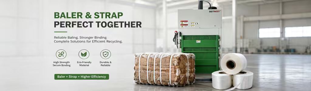 Vertical Cardboard Balers Strapping
